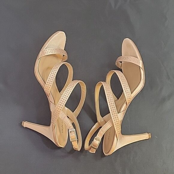 STYLE & CO MULTI-STRAP ADJUSTABLE BUCKLE ANKLE RHINESTONES EMBELLISHMENTS SANDAL - Picture 8 of 11